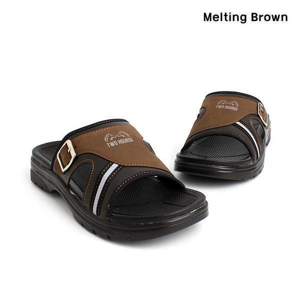 男性カジュアルデイリーバックルクッションスリッパ2色