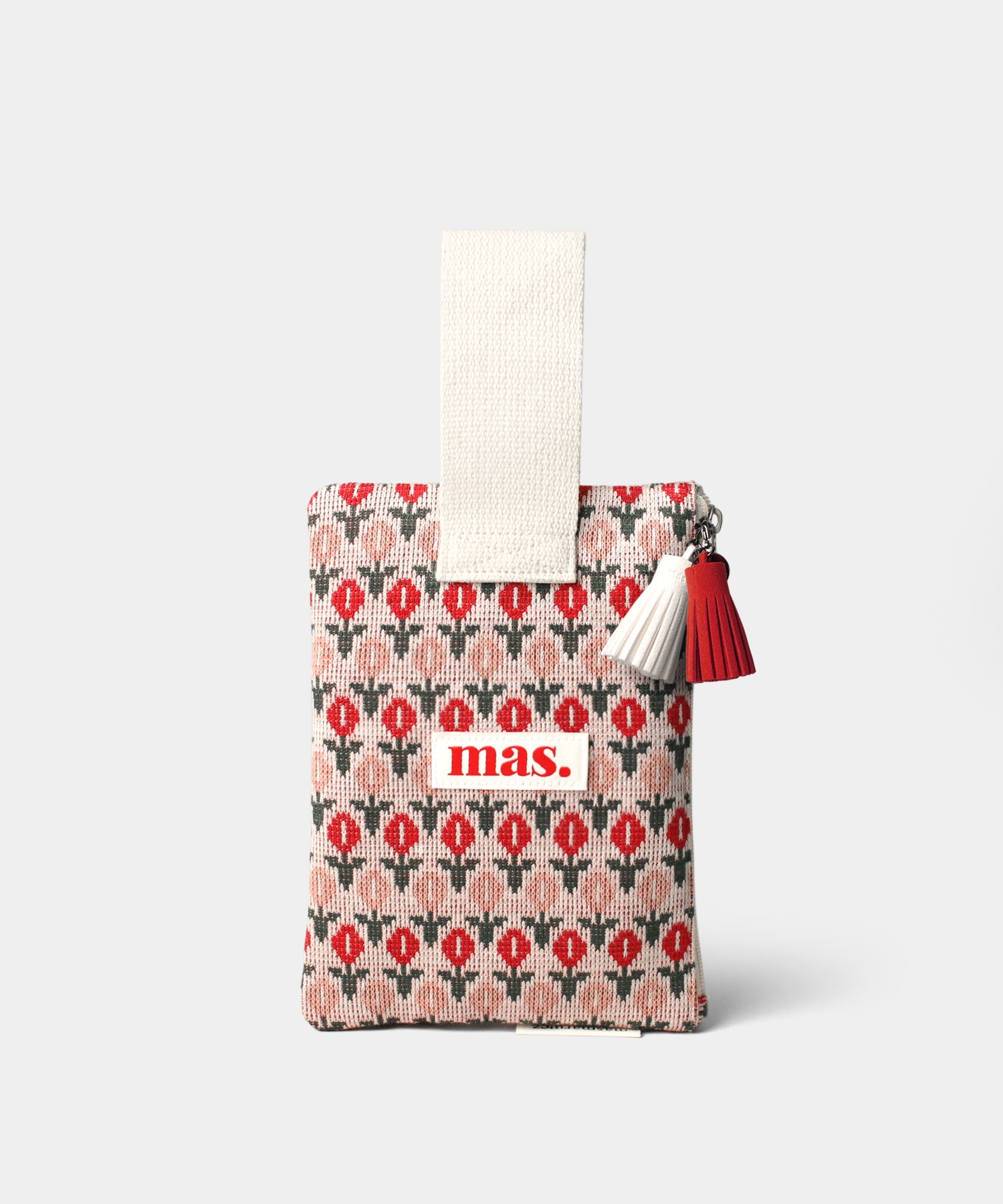 MASMARULEZ ストラップポーチ _ ニットチューリップレッド