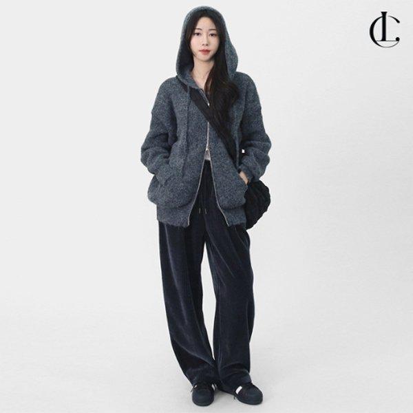女性 冬 セミカーブ ベルベット コーデュロイ ワイド トレーニング パンツ LOCEP001