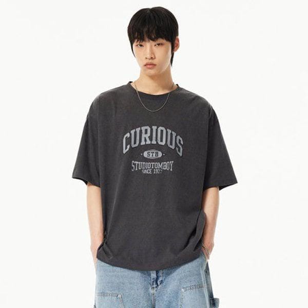 [MEN] CURIOUS プリント ピグメント Tシャツ 2種 1択