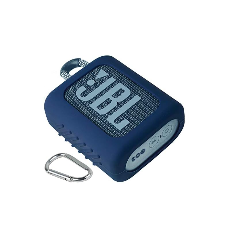 JBL GO3 GO 3 Bluetooth ポータブルスピーカー 専用保護収納 シリコンケース- Aenllosi (ブルー)