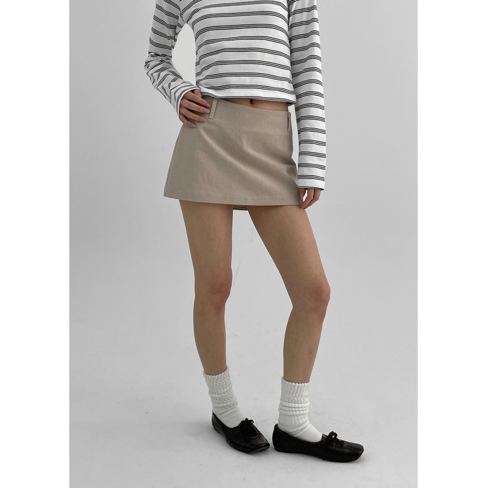 Black Up【春新品】ロムトンローウエストミニスカートパンツ