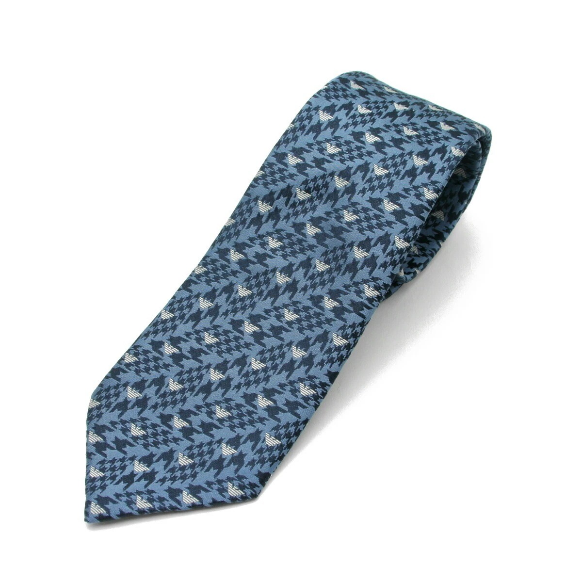 EA エンポリオ アルマーニ メンズ イーグルロゴ柄 ネクタイ ロイヤルブルー 340182 2R603 00033