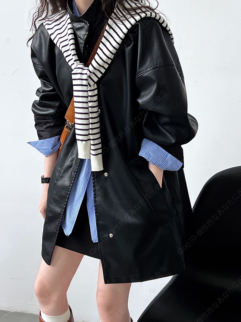 レザージャケット レディース 革ジャン ブルゾン アウター 柔らかい 体型カバー PU 大きいサイズ おしゃれ 着痩せ 秋冬 バイク 防寒-48