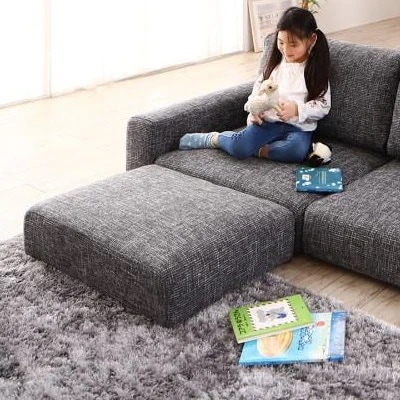 オットマン 単品 フロアソファ Lucyシリーズ 幅75x奥行51x高さ18