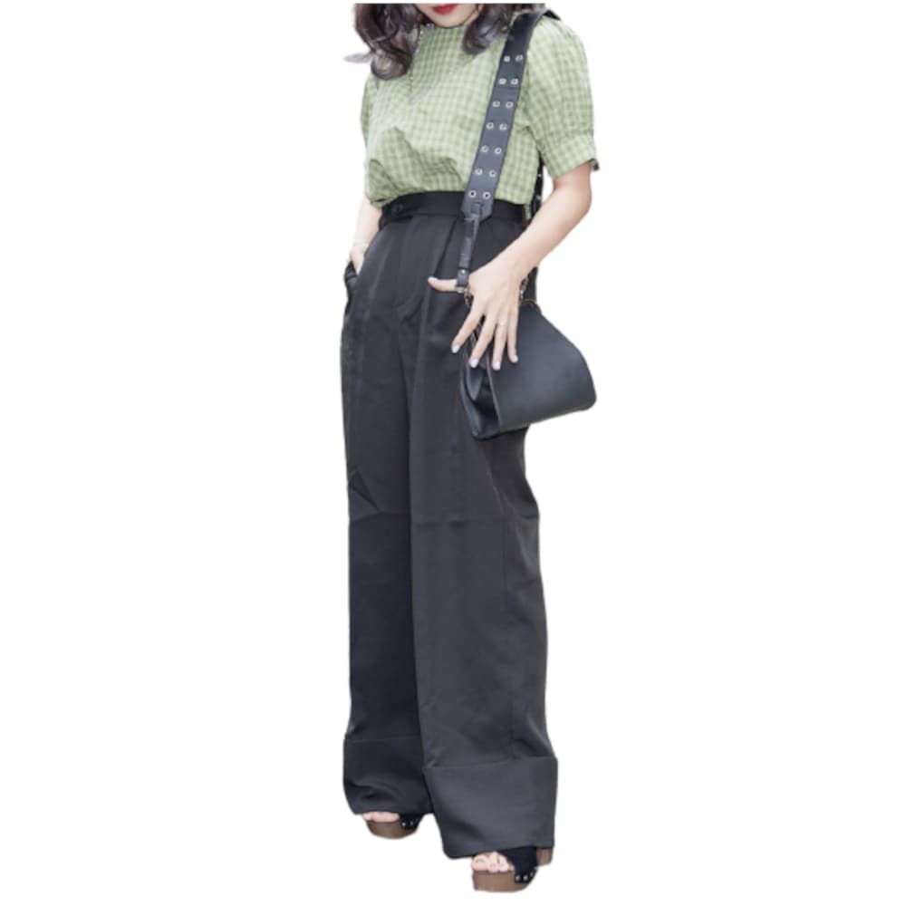 Roll-up Design Center Press Wide Slacks (black) A.D.G レディース 7,204円