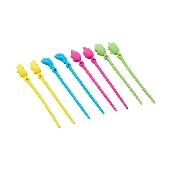 [5セット] スマイルキッズ アニマルシリコンバンドミニ8本入 AKD-2008X5