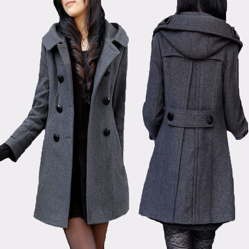 チェスターコート ロング丈 トレンチコート レディース ロングコート フード付き 秋 冬 ラシャ 中綿入り アウター ダブルボタン 着痩せ お洒落