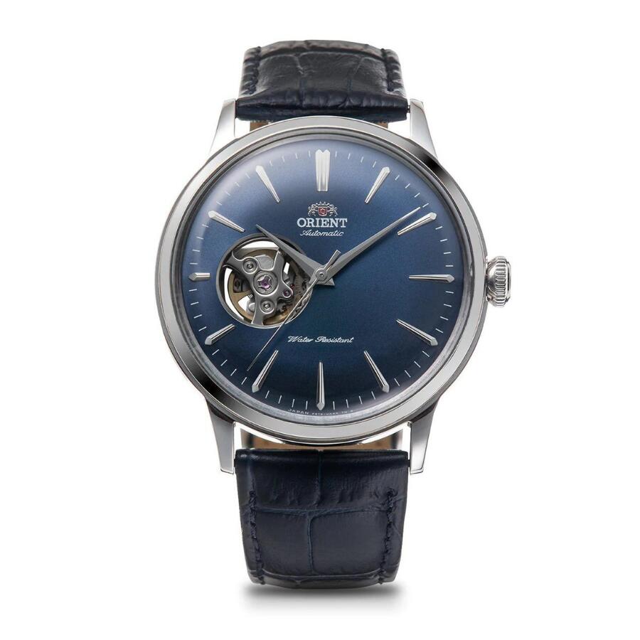 クラシック バンビーノ 機械式 自動巻き 手巻付 革ベルト セミスケルトン ネイビー メンズ RN-AG0008L 腕時計