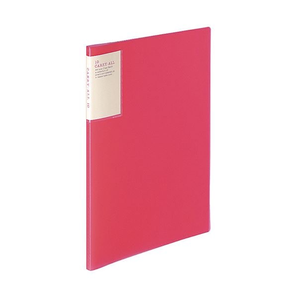 （まとめ）コクヨ クリヤーブック（キャリーオール）固定式・背ポケット A4タテ 10ポケット 背幅9mm ピンク ラ-5002P 1セット（6冊）(×5セット)
