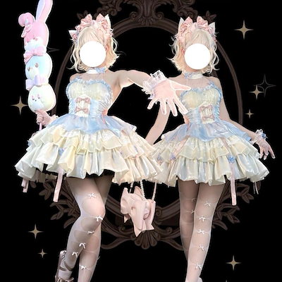ロリータドレス 愛神の約束jsk ロリータワンピース かわいい ポンポンスカート プリンセススカー コスチューム