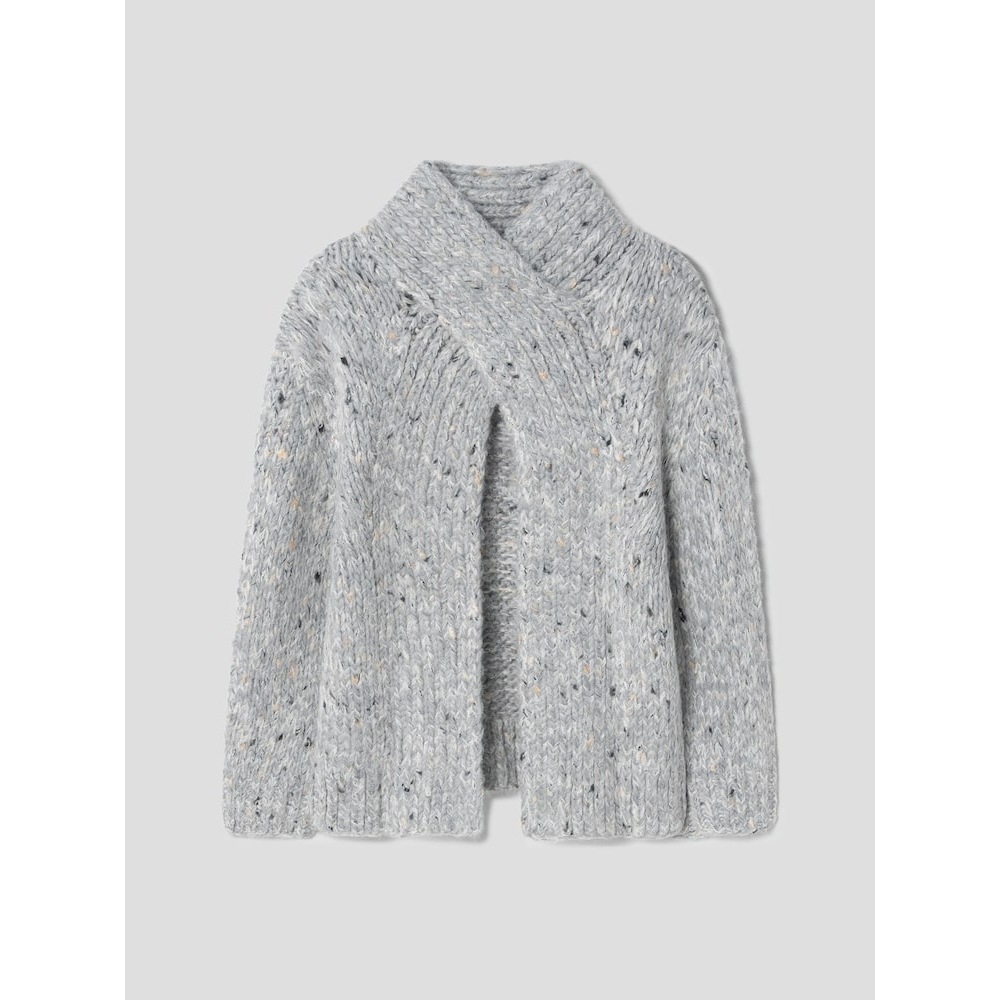 GANNI チャンキーマーク付きハンドニットオープンバックプルオーバー-ライトグレー FW24-QN4951R072 53,804円