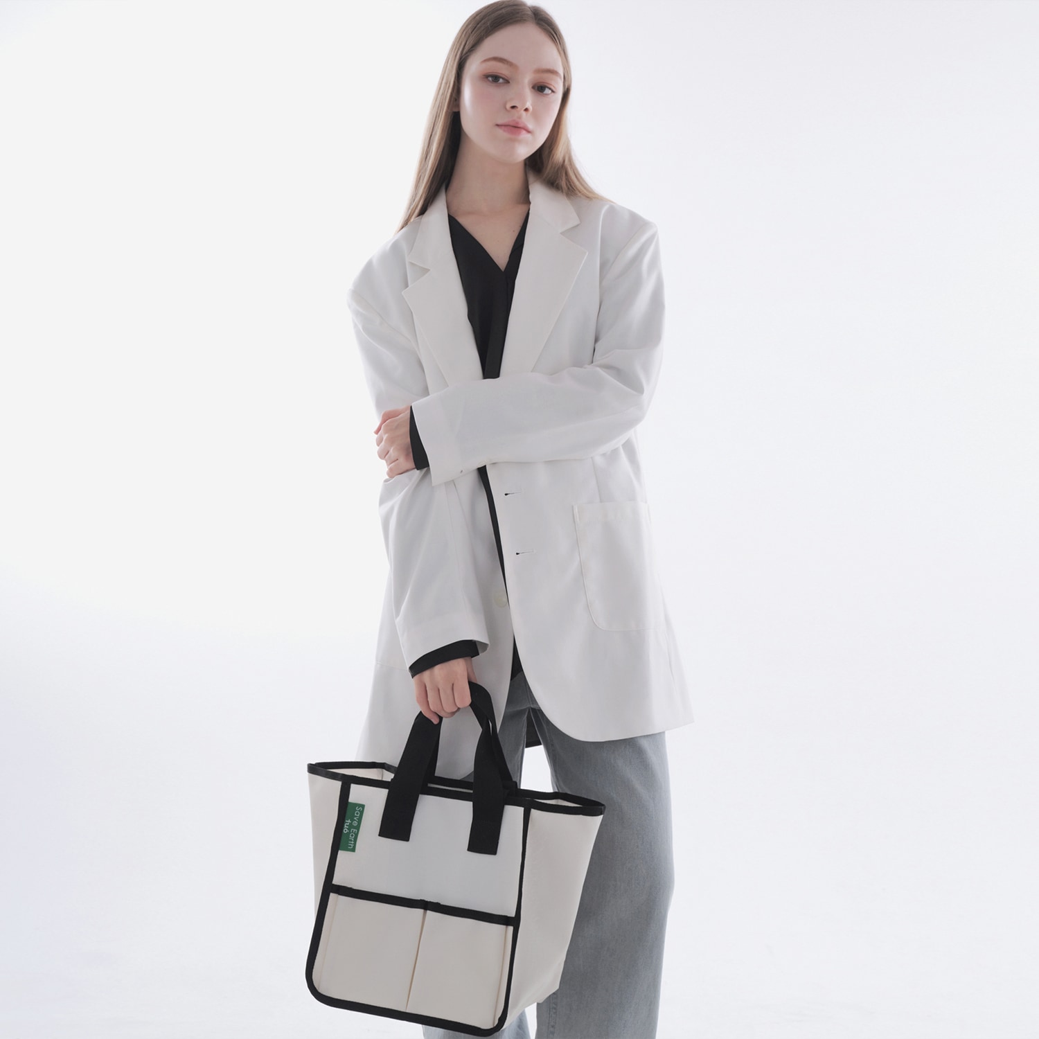 韓国人気商品 エコバッグ ショルダーバッグ キャンバスバッDABK