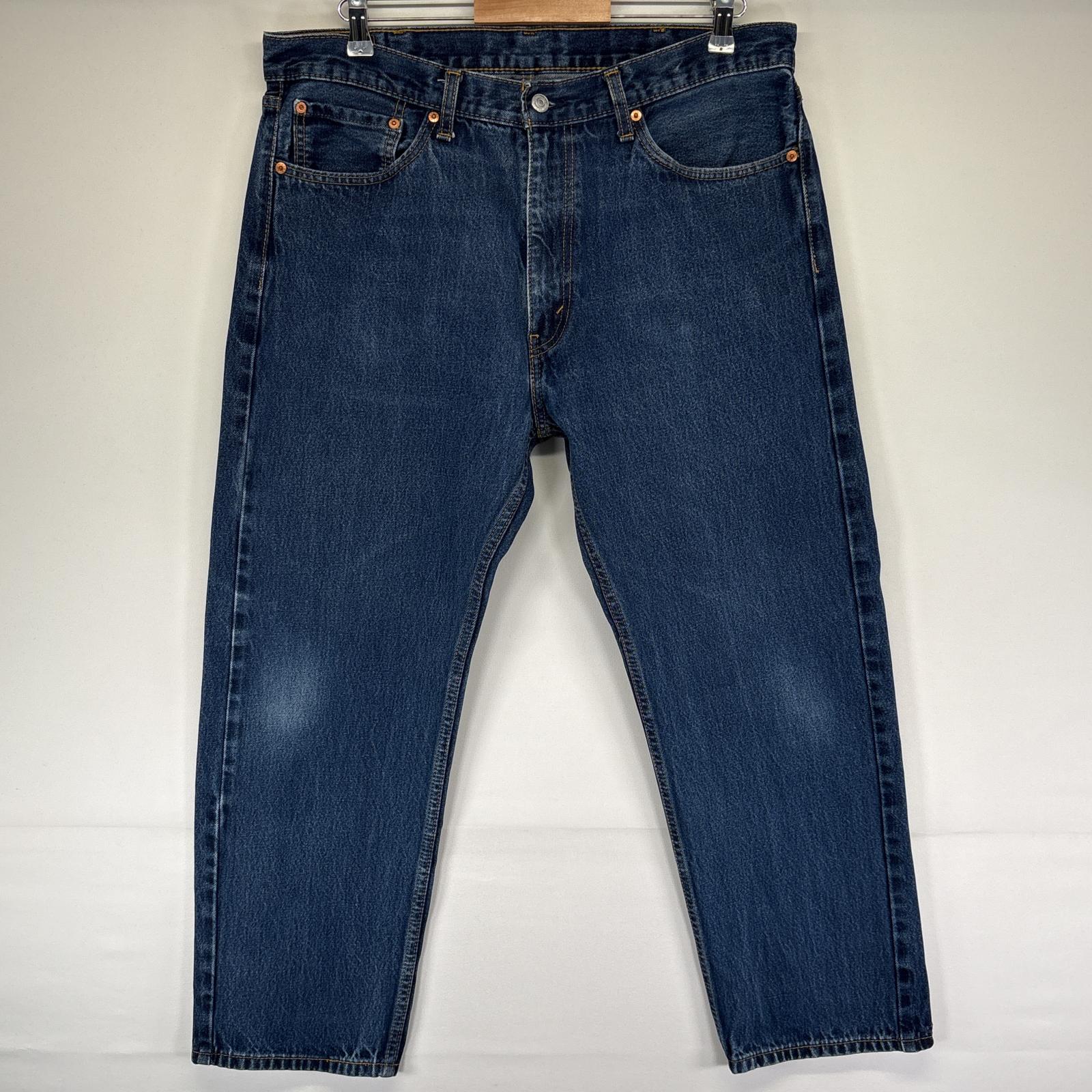 古着 デニムパンツ 505 ストレート ジーンズ ジーパン 5ポケット 長ズボン 大きいサイズ w38 L29 ブルー メンズ