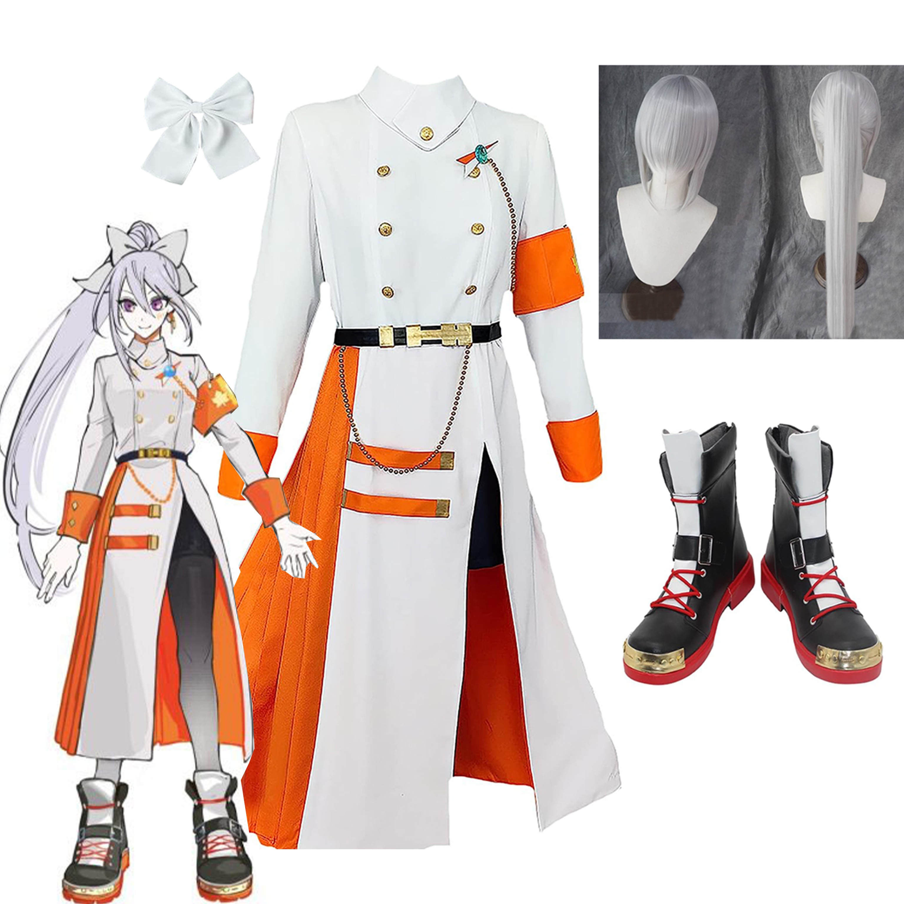 【全シリーズ発売中】 【値引き中】靴 ウィッグ コスプレ衣装＋髪飾り＋靴下 学園祭 文化祭 クリスマス ハロウィン コスプレ 衣装 ひぐちかえで 衣装 コスプレ 樋口楓 VTuber バーチャル SN