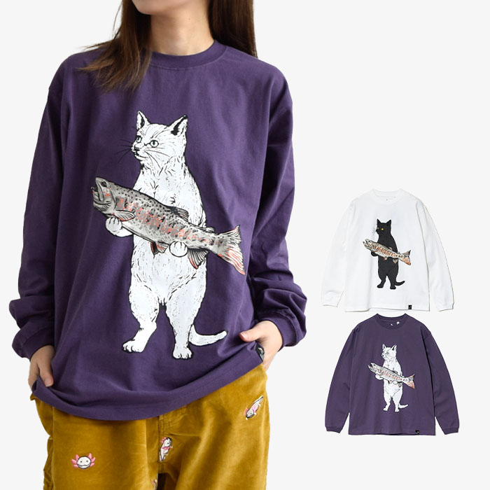 【2025春夏新作】ゴースローキャラバン ロンT Tシャツ トップス USA/C イワナ猫 ねこ ネコ キャット ロングスリーブ TEE カットソー メンズ レディース 341902 6,050円