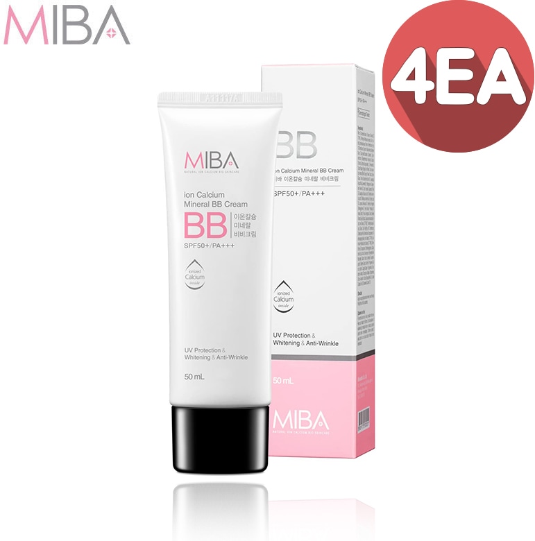 1+1+1+1=4本 / MIBA イオンカルシウム ミネラル BBクリーム 50ml