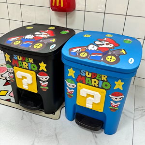 マリオゴミ箱ホームかわいい高颜値クリエイティブルームトイレリビングルーム足踏みカバー付き屋内屋外