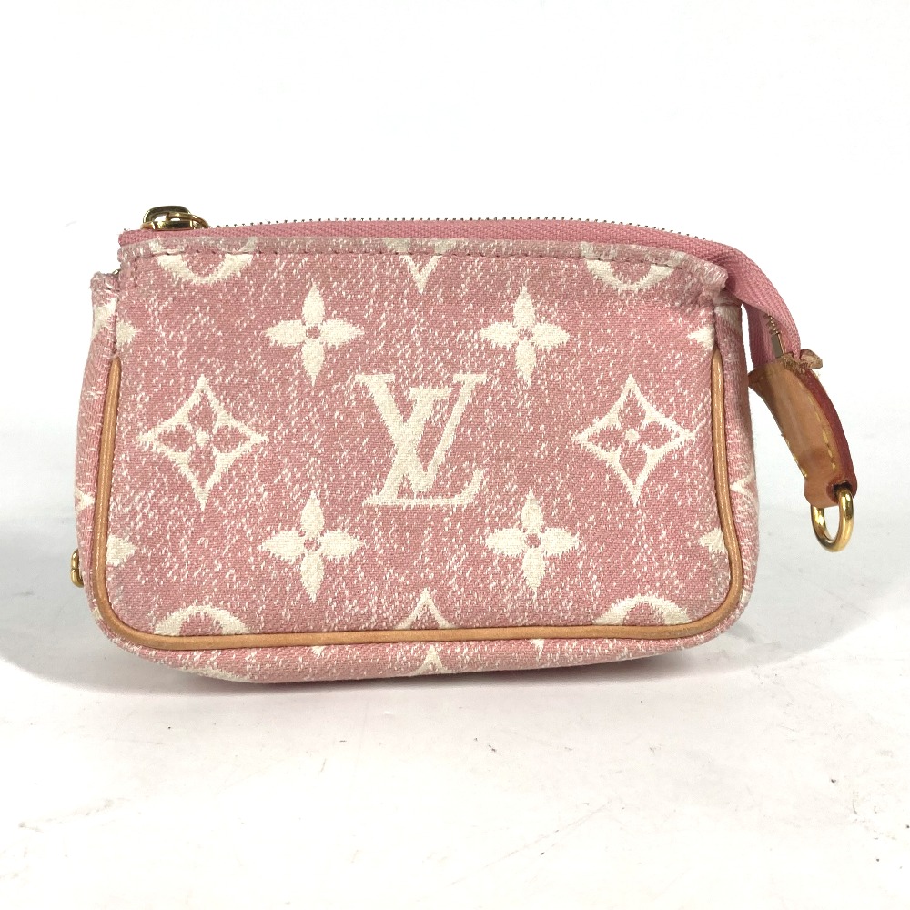 コインケース M81176 マイクロ・ポシェット・アクセソワール モノグラム・ジャガード・デニム 財布 小銭入れ モノグラムデニム ピンク