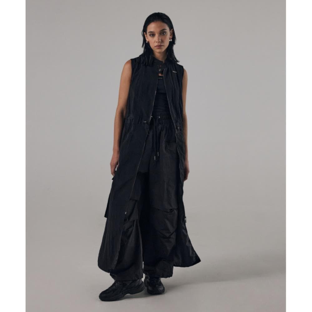 TREEMINGBIRD String Cargo Zipup Onepiece Black TMB241O