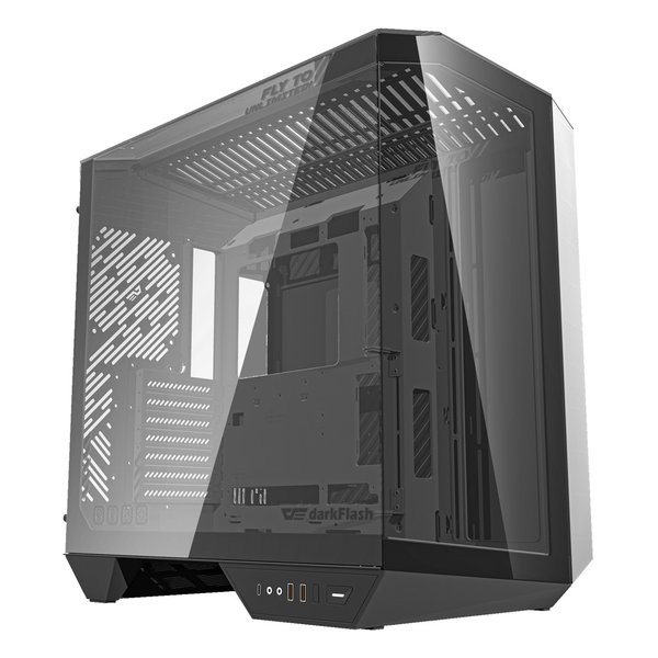 ミドルタワーケース DY470 ATX/ピラーレス/ブラック DY470-PCCASE-BLACK