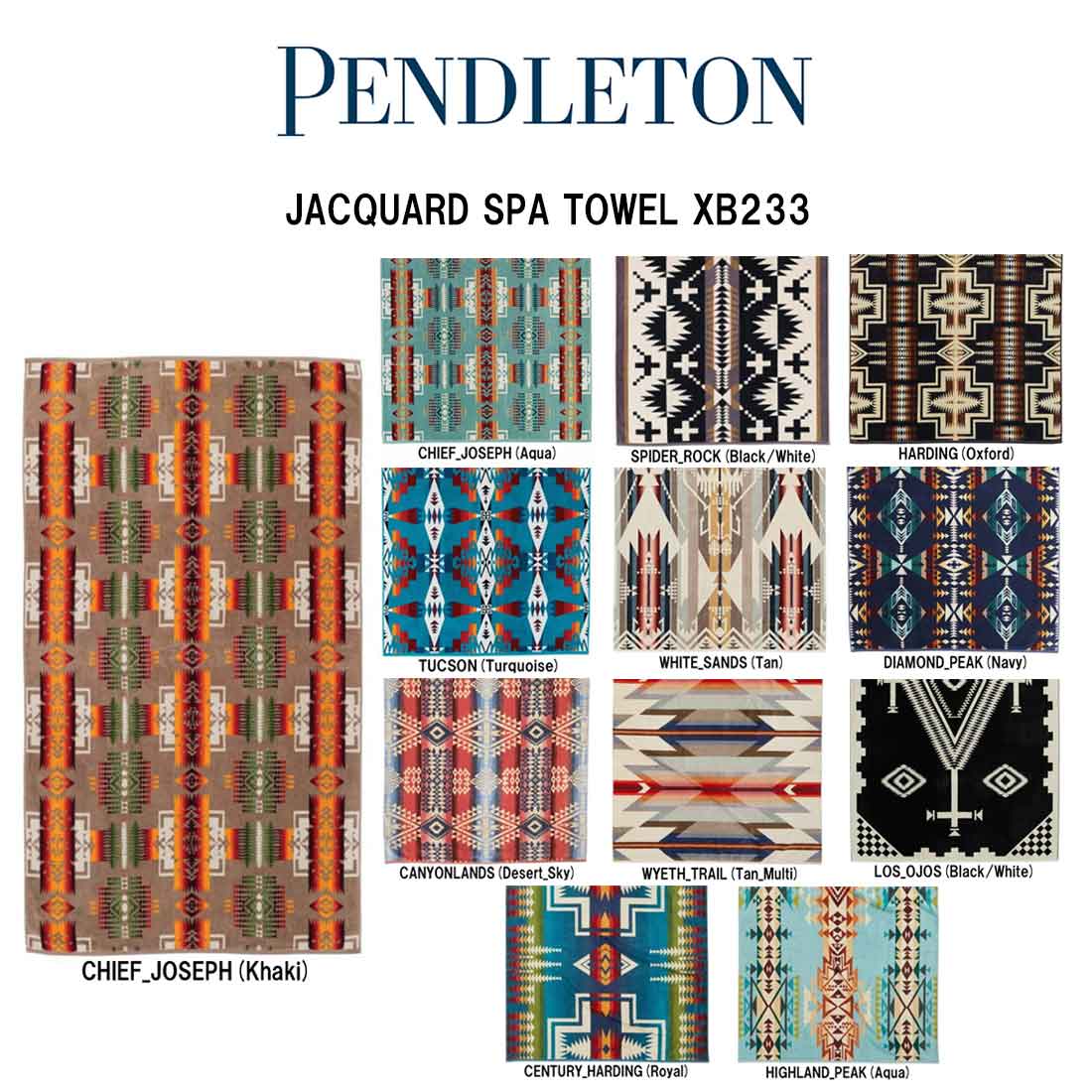 PENDLETON スパタオル バスタオル オーバーサイズ ジャガード ブランケット ラグ インテリア アウトドア プール 177x101cm 大判 XB233