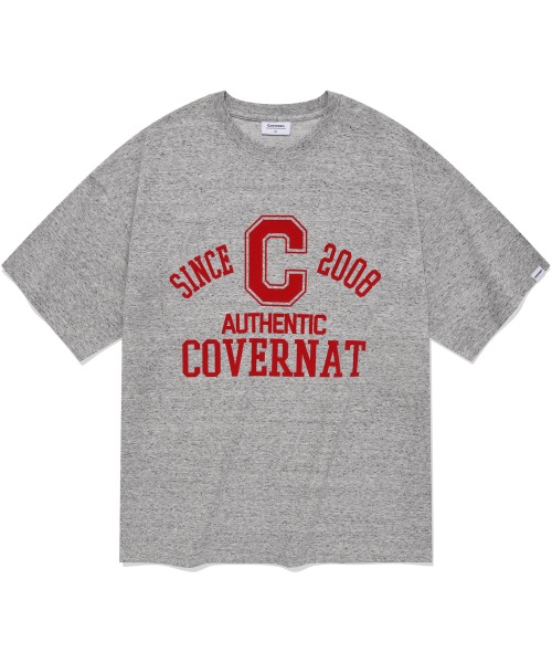 COVERNAT C ロゴアーチ T シャツメランジグレー