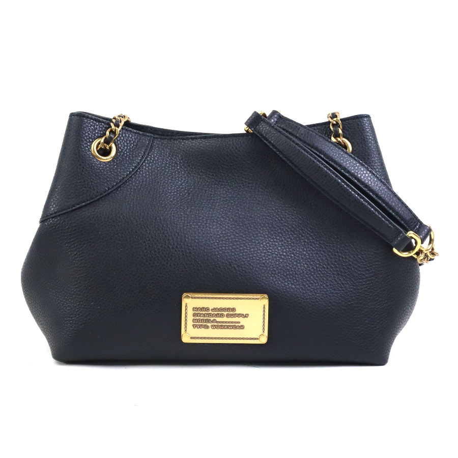 マークジェイコブス MARC JACOBS ショルダーバッグ ザ プラザ レザー ブラック レディース h32039k