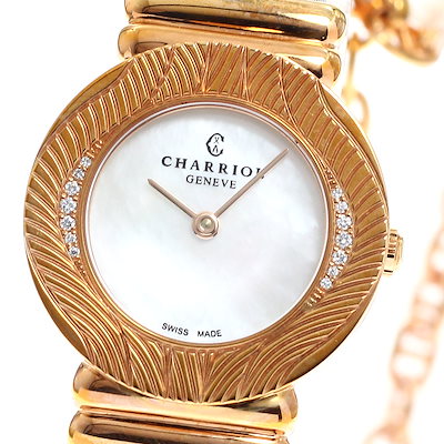 シャリオール CHARRIOL 028KPD.540.552 サントロペ ダイヤモンド ホワイトシェル文字盤 クォーツ レディース 美品 _930150【中古】 79,750円