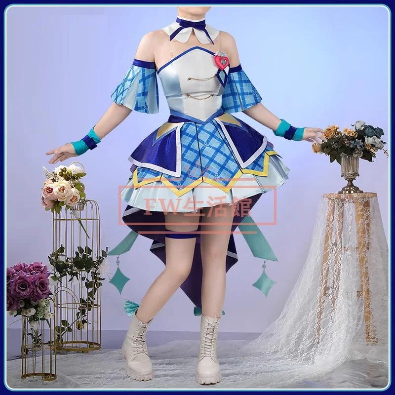 【新品開催 即納】キミとアイドルプリキュア 蒼なな あおかぜなな キュアウインク Cure Wink コスプレ 衣装 コスチューム 演出服 アニメ ゲーム ハロウィン cosplay 変装