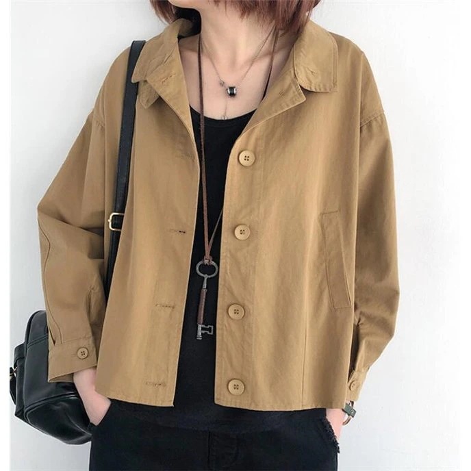 ジャケットレディーススプリングコート綿春物シンプル20304050