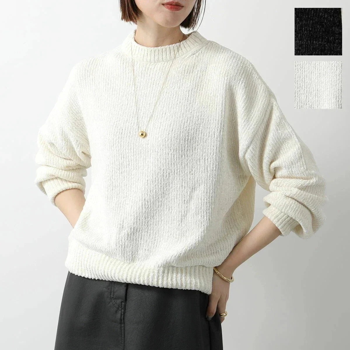 MEIMEIJ メイメイジェイ セーター Chenille sweater with puff sleeve M4IZ86 レディース ニット クルーネック 長 12,051円