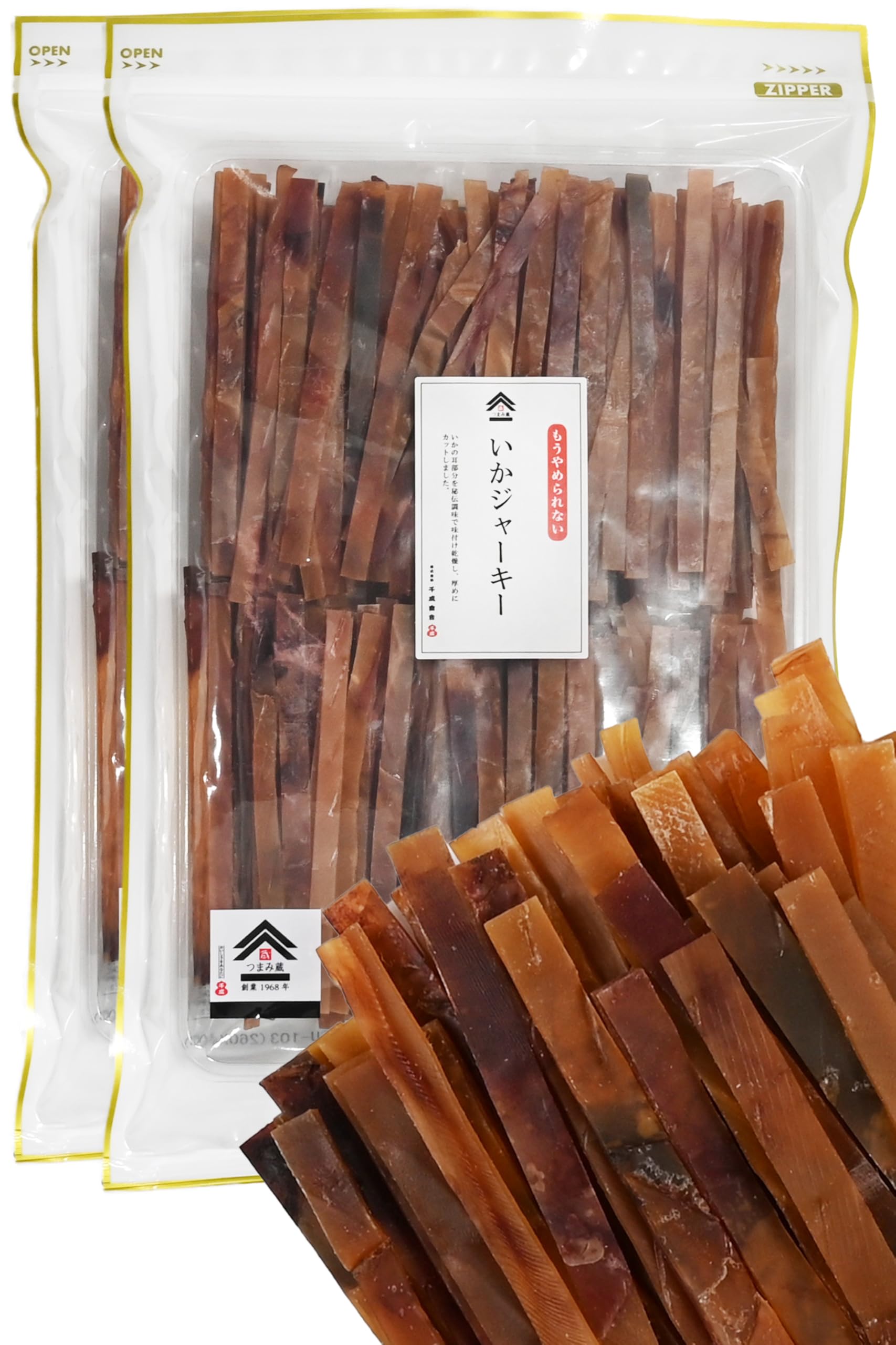 スルメジャーキー 【イカジャーキー】するめ スルメ あたりめ イカ いか (おつまみ 珍味, おやつ に) 千成商会 [ つまみ蔵 ]500g×2袋（チャック付き袋）