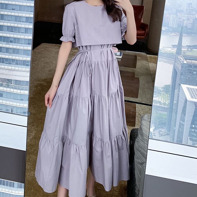 ワンピース　ロングワンピース　ロング　マキシ　マキシワンピース　 総レース　シフォン　フレア　フリル　ウエストマーク ハイウエスト　 おしゃれ　カワイイ 韓国 大人可愛い エレガント　キレイ　デーﾄ