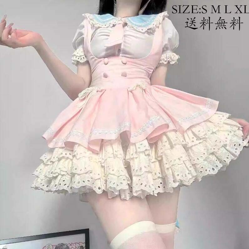 【目玉商品～超人気】ワンピース+上着 コスチューム 衣装 ロリータ風 Lolita ウエディングドレス 日系女子中高生 コスプレ 演出服 レディース 可愛い イベント衣装 切り替え風 ワンピ 学園祭