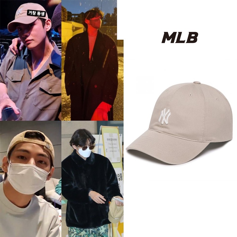 bts v着用 ルーキーアンストラックボールキャップNY(Beige)