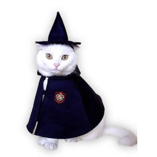 キャットプリン 三角帽&マントセット 1枚　猫の服 猫服 キャットウエア 猫用 付け襟 ネックカラー 帽子 ネコ ねこ かわいい おしゃれ コスプレ 変装 散歩