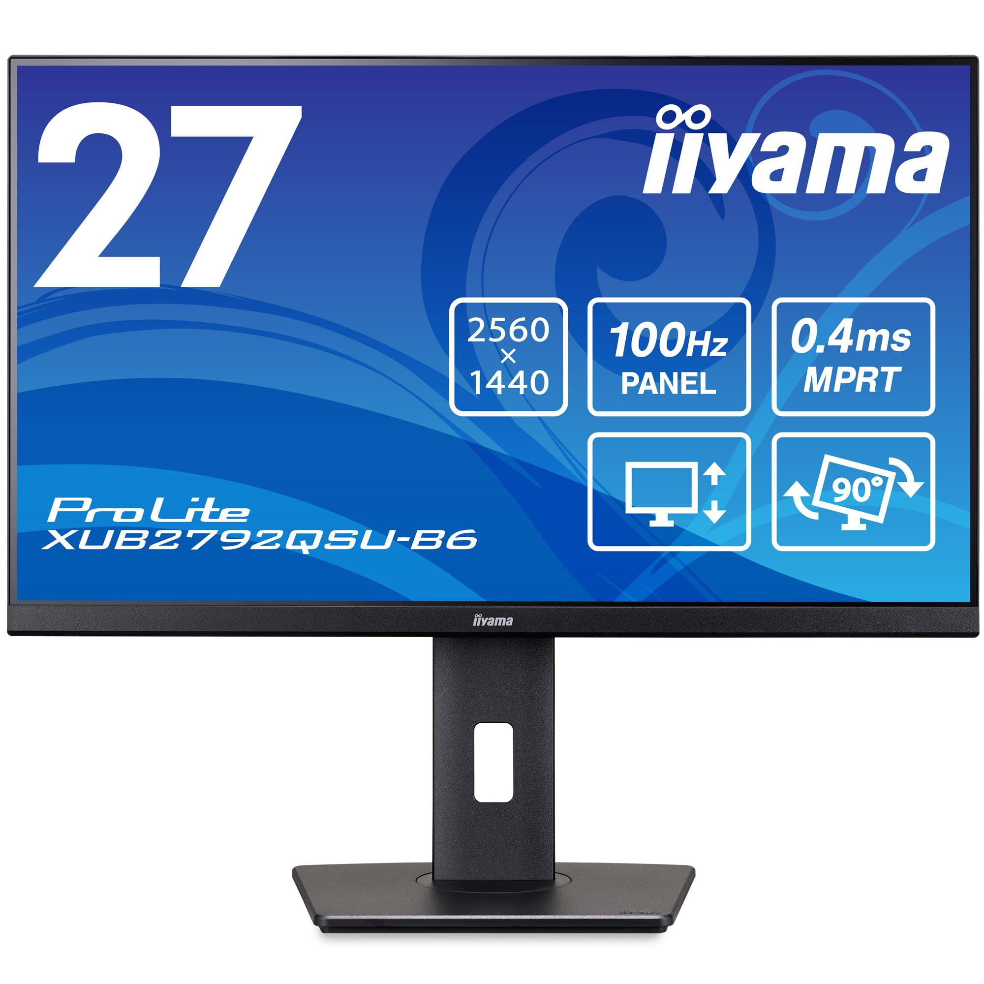 iiyama 27型 ワイド 液晶 ディスプレイ IPS パネル ノングレア WQHD HDMI DisplayPort 新品 PROLITE XUB2792QSU-B6 【代引き/時間指定不可】