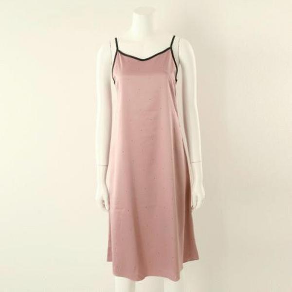 プラスセールシルクフィル捺染スリップワンピースVGN4470BASG