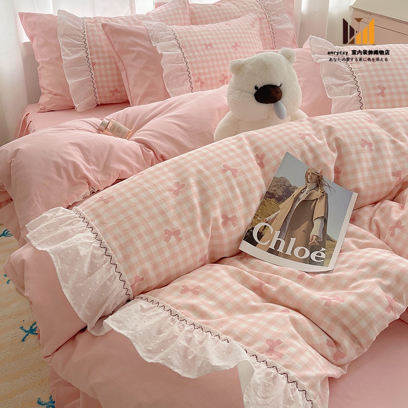 掛け布団カバー 布団カバー 3点セット 総柄 4点セット シングル布団カバー シングル布団カバー ダブル枕カバー布団カバーセット布団カバー かわいい布団カバー 韓国布団カバー ストライプ セミダブル 6,255円