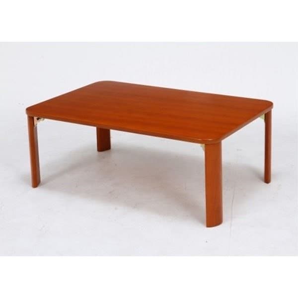 和モダン風 折りたたみローテーブル/センターテーブル ブラウン 幅105cm 傷付防止材付き 木目調