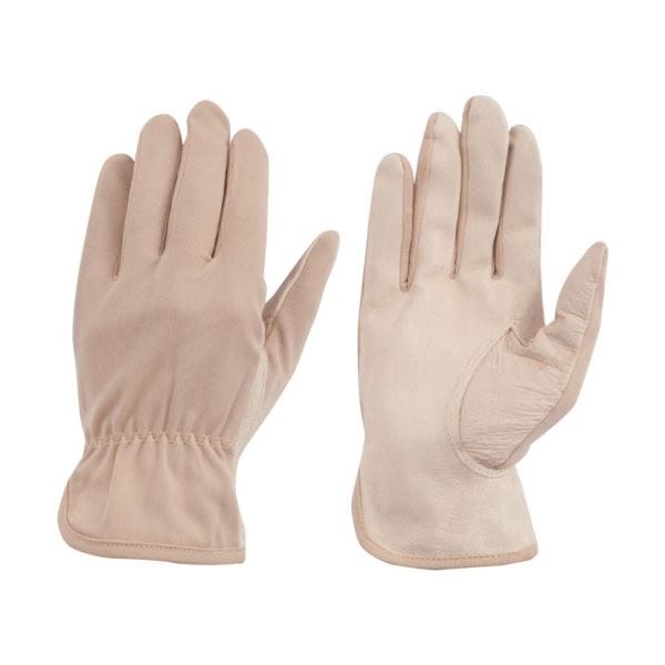 （まとめ）東和コーポレーション 豚革 甲ナイロン M ベージュ 489-M 1双 [x5セット]