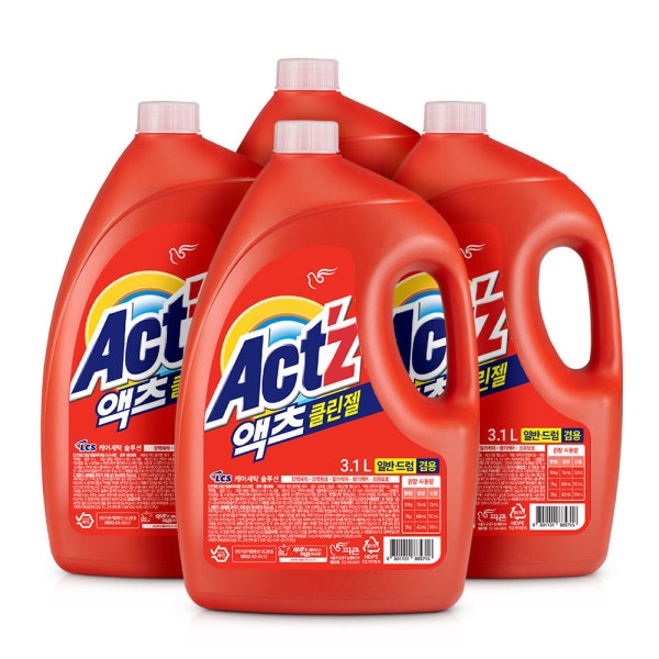 洗濯洗剤アクトクリーンジェル 3.1L x 4個（一般ドラム兼用）