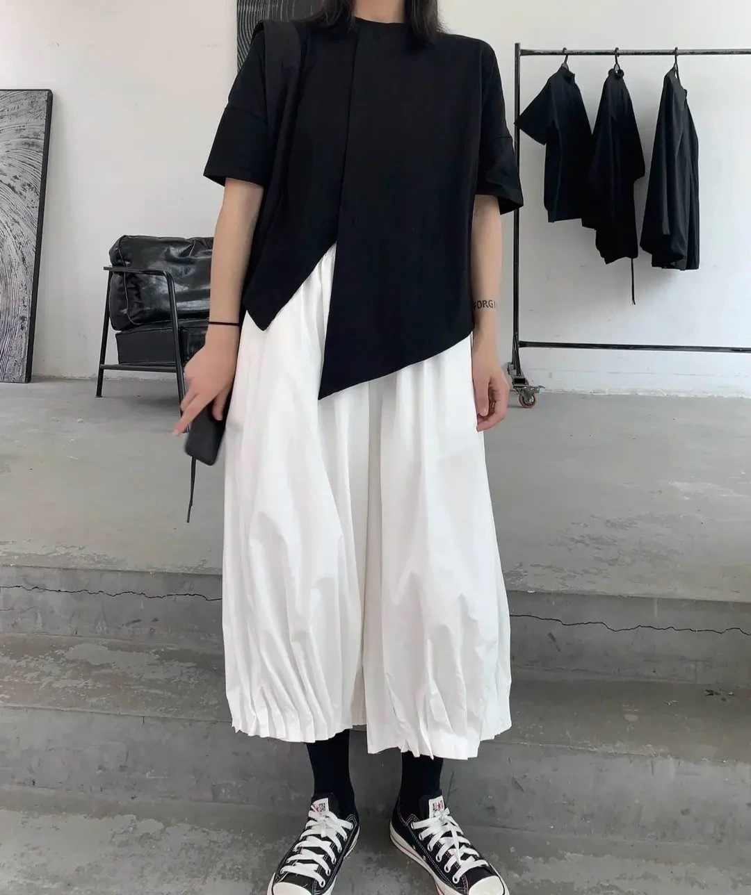 韓国ファッションワイドパンツ山本暗黒風日系花蕾パンツカジュアルゆったりブルマパンツ薄手ストレート9分ワイドパンツ春夏