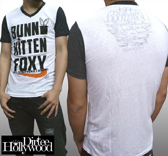 ダーティーハリウッド メンズ Tシャツ Vネック Dirtee Hollywood FOXY ブラック LA セレブ Safari サファリ LEON レオン オーシャンズ 雑誌 掲載 ブランド ベッ