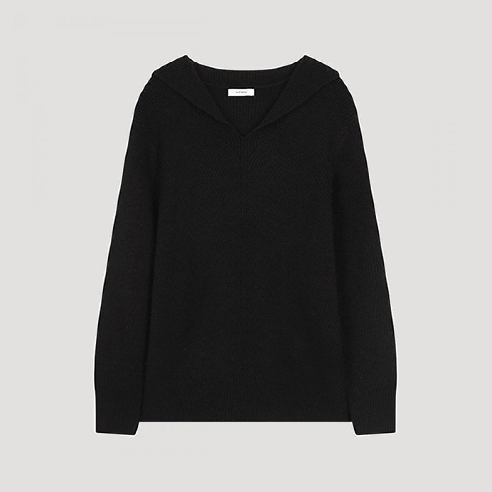 (Shes Miss) ウールブレンドセーラーカラーニットプルオーバー_SSKPOO41110_BK 4,619円