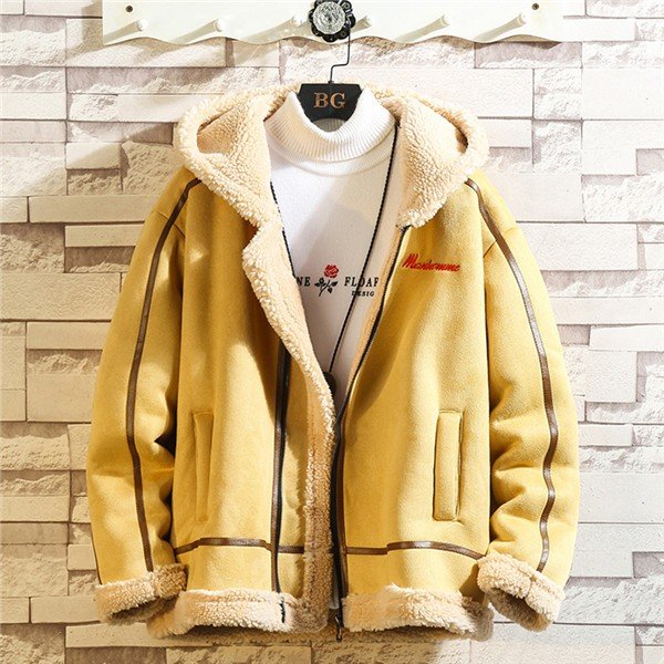 ムートンコート ジャケット メンズ ボアジャケット フード付き アウター 裏ボア ブルゾン 裏起毛 防寒 ゆったり 暖かい 毛皮コート