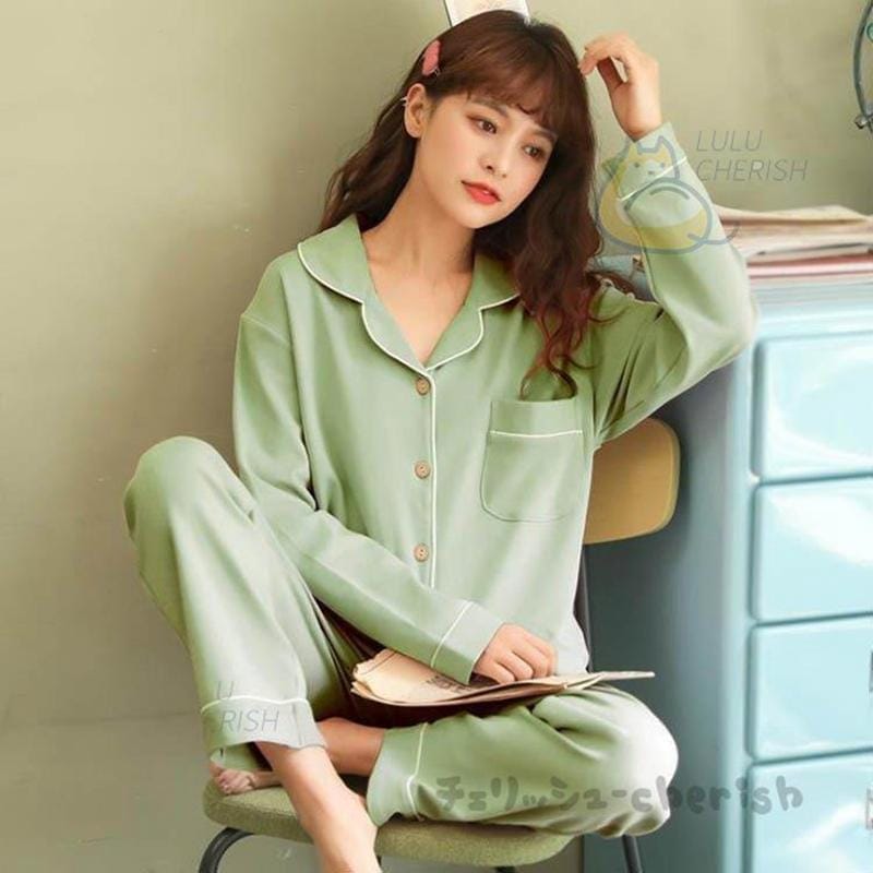 11色！パジャマ レディース 前開き 春夏秋冬 長袖 ルームウェア 寝巻き 2点セット 綿 長ズボン シャツパジャマ 寝間着 部屋着 体型カバー 韓国風 可愛い 卒業式