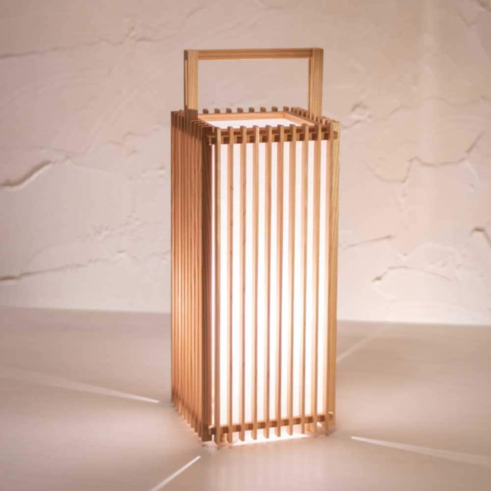 和風スタンドライト　行灯　清（大） sei-L　高さ46cm　杉材と強化和紙の照明器具　LED電球対応