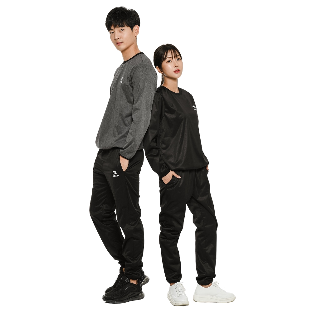 サウナスーツ メンズ レディース 大きいサイズ ラウンドネック 上下 セット ダイエットウェア 洗濯可能 トレーニングウェア おしゃれ 減量着 服 痩せ 発汗